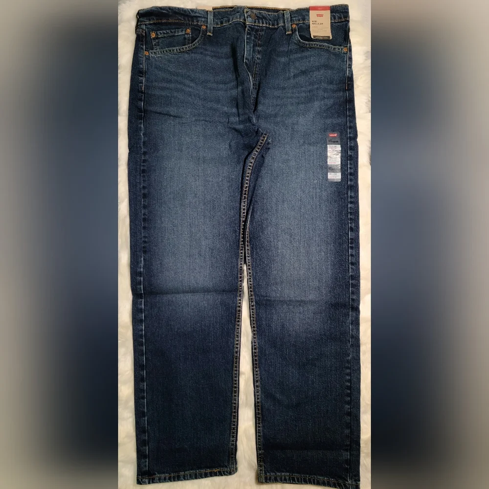 Levi's 505 Regular Stretch Blue Jeans Men 42x32 NEW